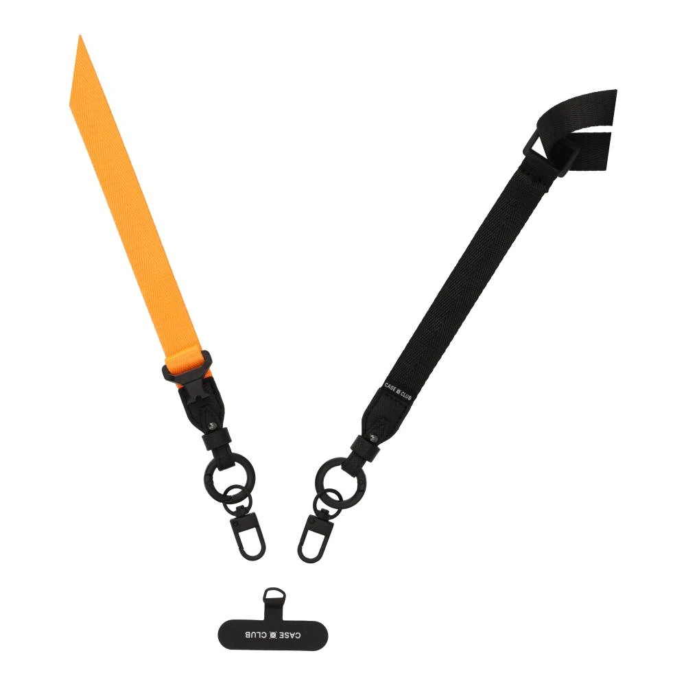 black/orange crossbody 2 in 1 lanyard
